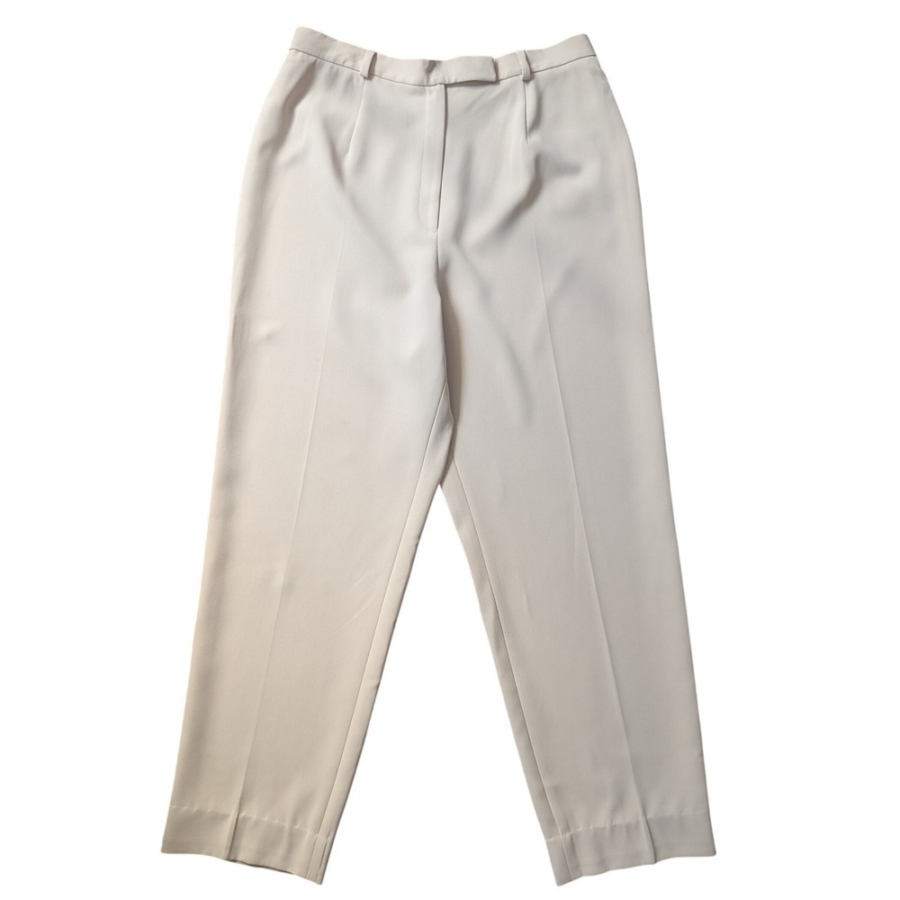 Jones New York Vintage 80s 90s Polished Pleated Off White Loose Fit Trousers